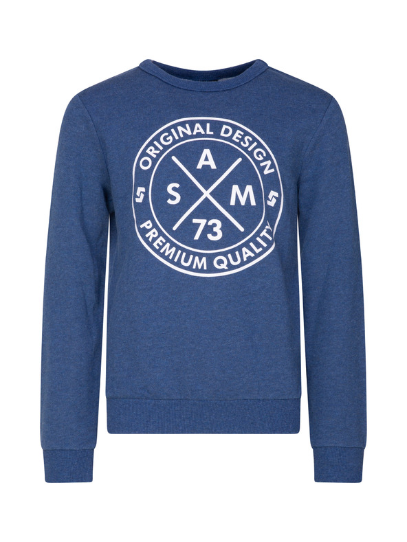 Sam 73 Temno modra fantovska kapuca s potiskom SAM 73 Brandon