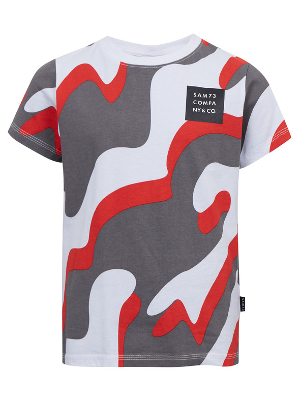 Sam 73 Sivo-rdeča fantovska majica z vzorcem SAM 73 Oscar