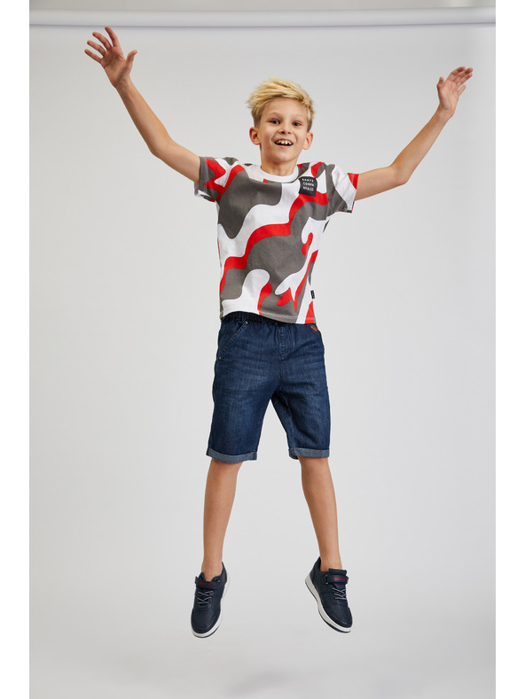 Sam 73 Sivo-rdeča fantovska majica z vzorcem SAM 73 Oscar