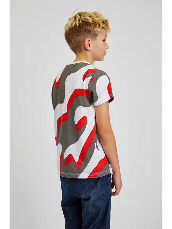 Sam 73 Sivo-rdeča fantovska majica z vzorcem SAM 73 Oscar