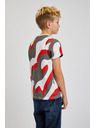 Sam 73 Sivo-rdeča fantovska majica z vzorcem SAM 73 Oscar