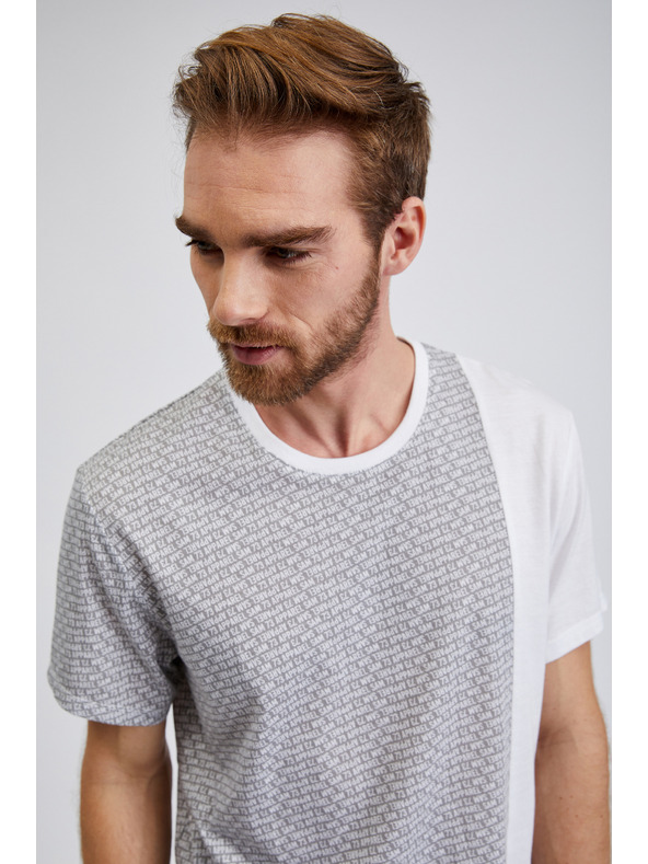 Sam 73 Svetlo siva moška vzorčasta majica SAM 73 Paul