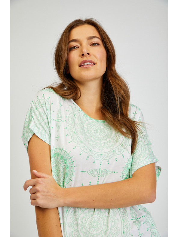 Sam 73 Bela in zelena ženska majica SAM73 Taurus