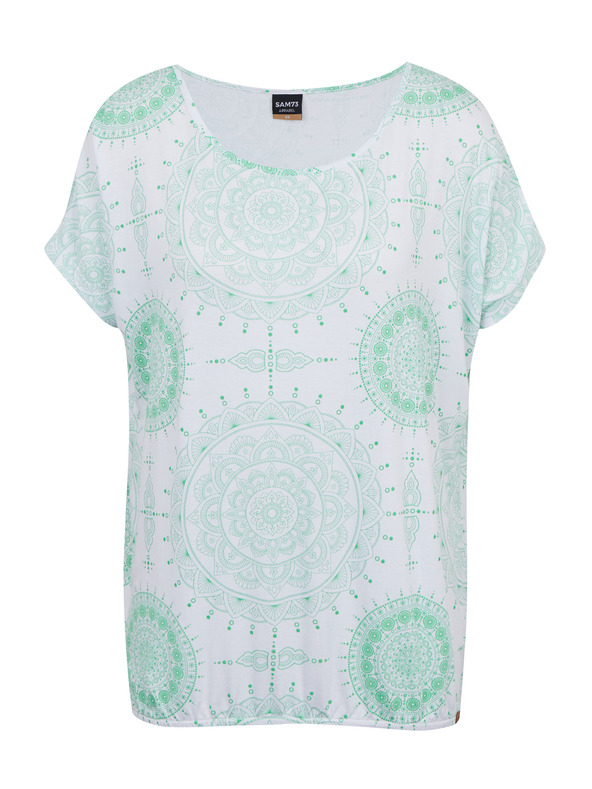 Sam 73 Bela in zelena ženska majica SAM73 Taurus