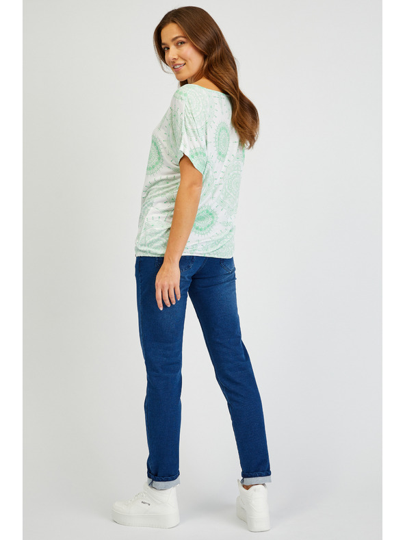 Sam 73 Bela in zelena ženska majica SAM73 Taurus