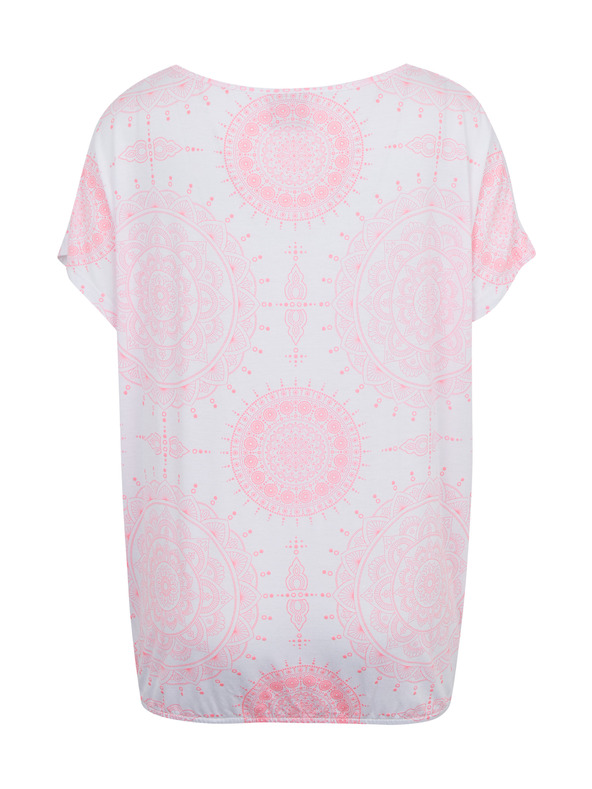 Sam 73 Bela in rožnata ženska majica z vzorcem SAM73 Taurus