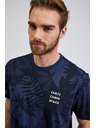 Sam 73 Temno modra moška majica z vzorcem SAM73 Sculptor