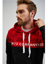 Sam 73 Rdeče-črna moška majica s kapuco SAM73 Aquamarine