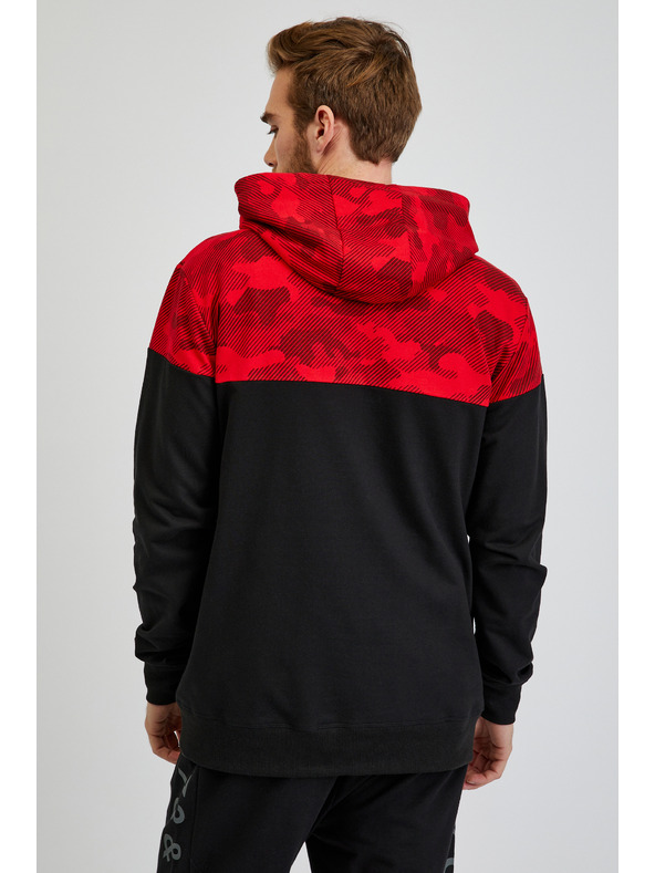 Sam 73 Rdeče-črna moška majica s kapuco SAM73 Aquamarine