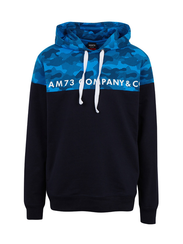 Sam 73 Modra moška majica s kapuco SAM73 Aquamarine