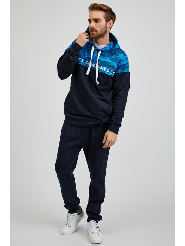 Sam 73 Modra moška majica s kapuco SAM73 Aquamarine