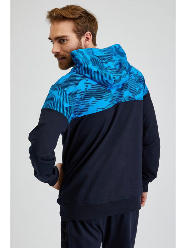 Sam 73 Modra moška majica s kapuco SAM73 Aquamarine