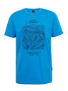 Sam 73 Modra moška bombažna majica s potiskom SAM73 Almandit
