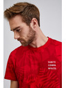 Sam 73 Rdeča moška majica z vzorcem SAM73 Sculptor