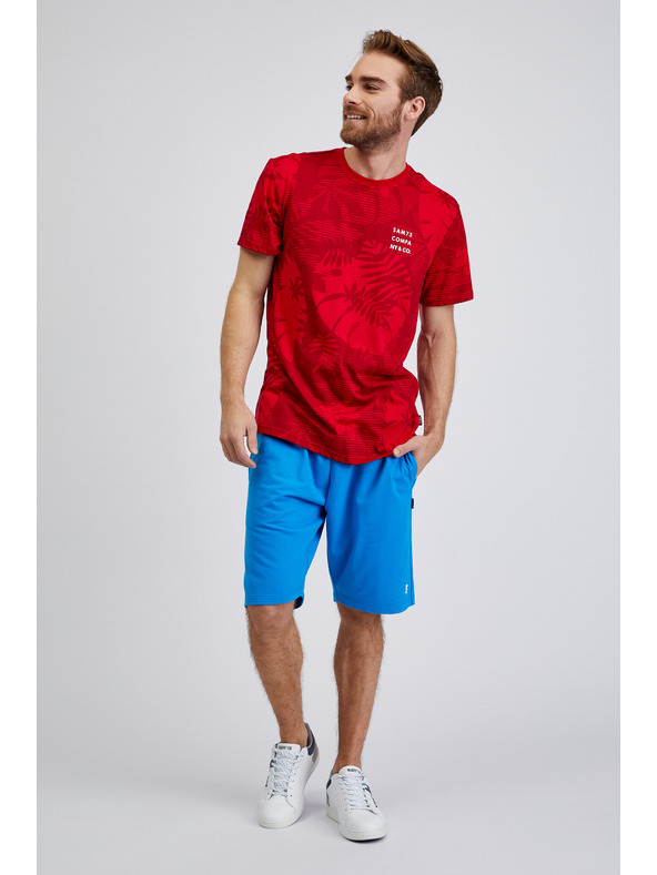 Sam 73 Rdeča moška majica z vzorcem SAM73 Sculptor