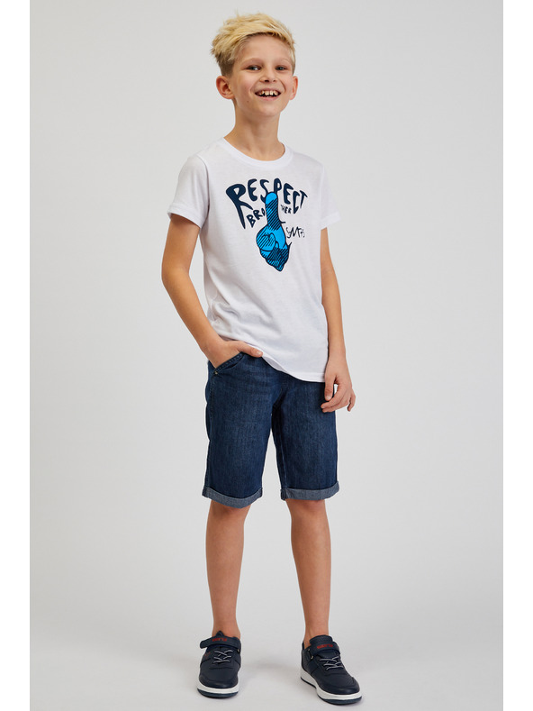 Sam 73 Bela fantovska majica s potiskom SAM73 Scutum