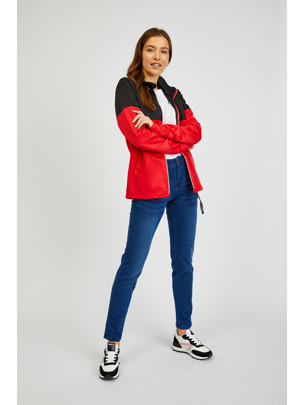 Sam 73 Črno-rdeča ženska jopa z zadrgo SAM73 Octans