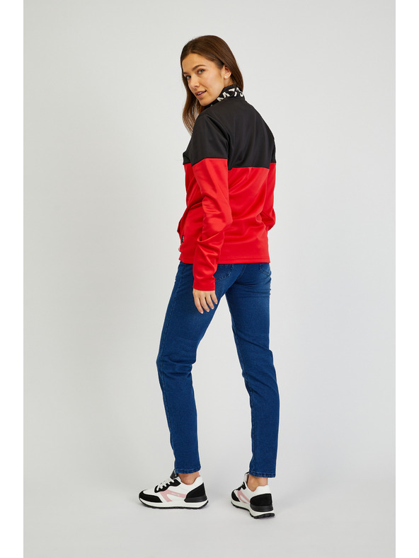 Sam 73 Črno-rdeča ženska jopa z zadrgo SAM73 Octans