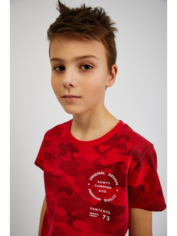 Sam 73 Rdeča fantovska bombažna vojaška majica SAM73 Hydrus