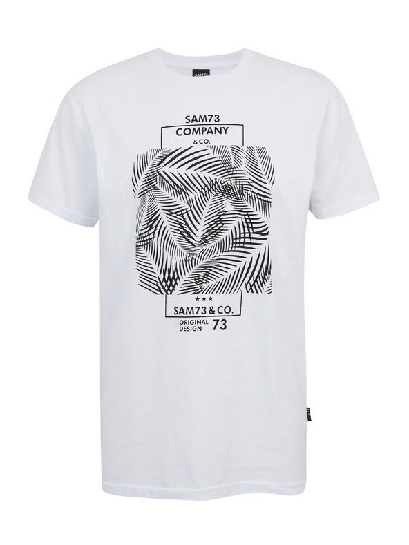 Sam 73 Bela moška bombažna majica s potiskom SAM73 Almandit