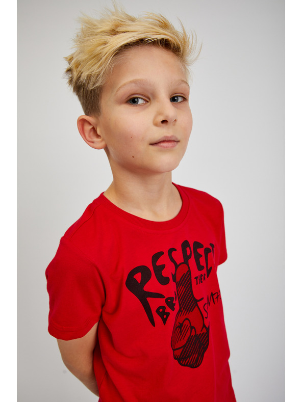 Sam 73 Rdeča deška majica s potiskom SAM73 Scutum