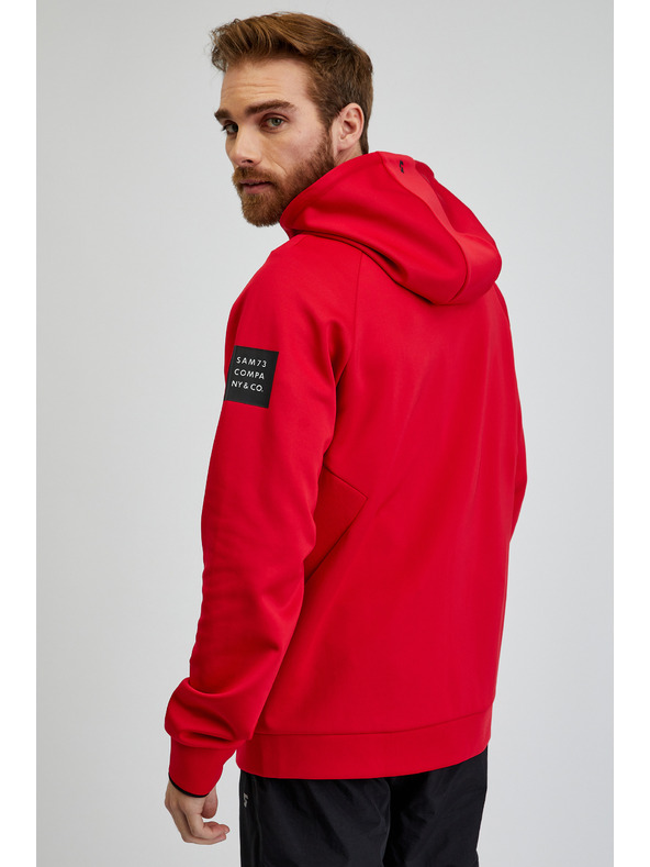 Sam 73 Rdeča moška majica z zadrgo s kapuco SAM73 Beryl