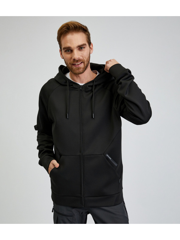 Sam 73 Črna moška jopa s kapuco na zadrgo SAM73 Beryl