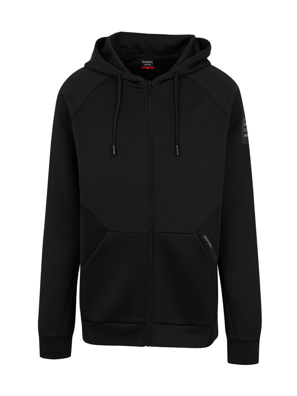 Sam 73 Črna moška jopa s kapuco na zadrgo SAM73 Beryl