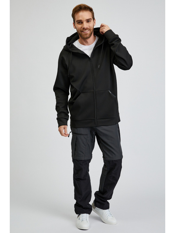 Sam 73 Črna moška jopa s kapuco na zadrgo SAM73 Beryl