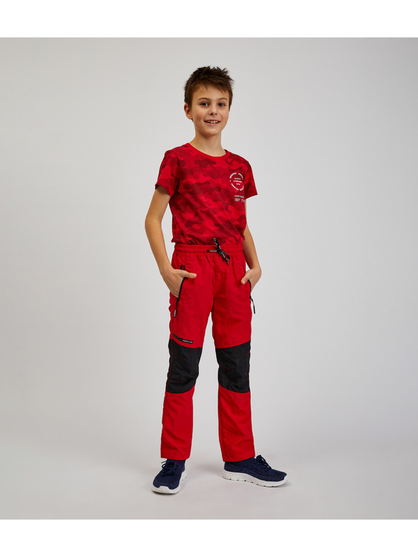 Sam 73 Črno-rdeče otroške športne hlače SAM73 Jonathan