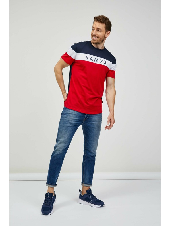 Sam 73 Modro-rdeča moška majica SAM 73 Kavix