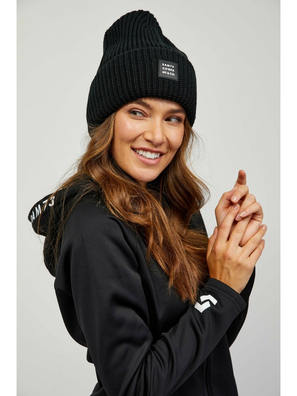 Sam 73 Črna rebrasta zimska kapa SAM 73 Dublin