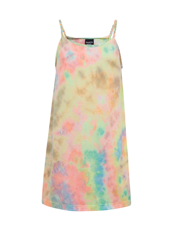 Sam 73 Zelena in rumena dekliška vzorčasta poletna obleka SAM73 Equuleus