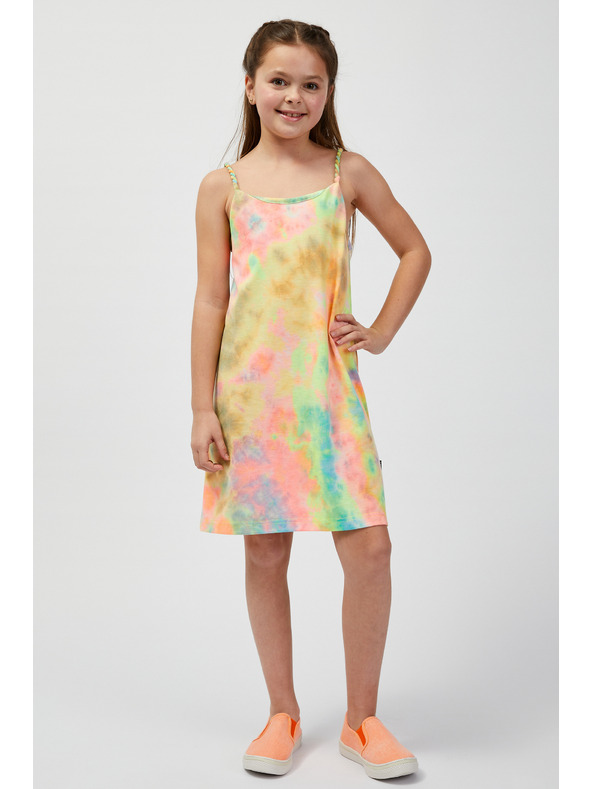 Sam 73 Zelena in rumena dekliška vzorčasta poletna obleka SAM73 Equuleus