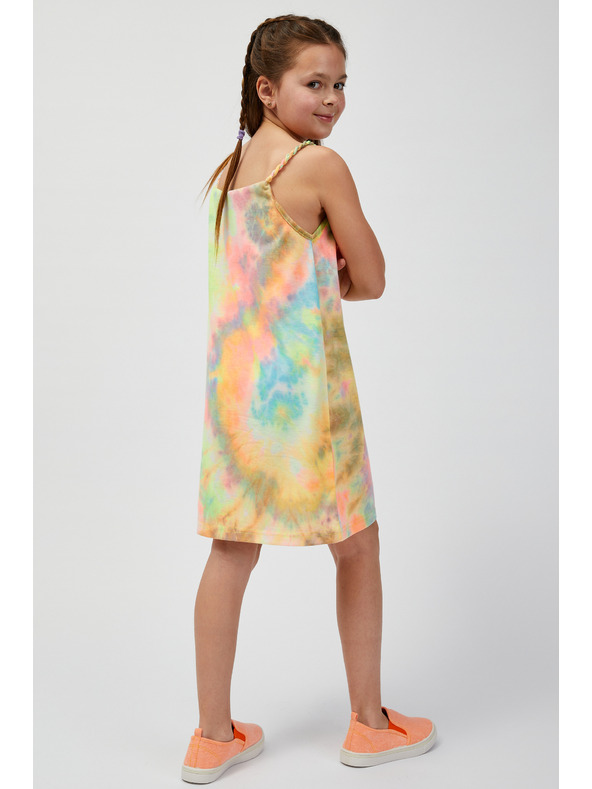 Sam 73 Zelena in rumena dekliška vzorčasta poletna obleka SAM73 Equuleus