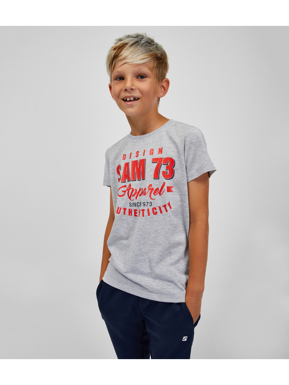 Sam 73 Svetlosiva fantovska črtasta majica SAM 73 Janson