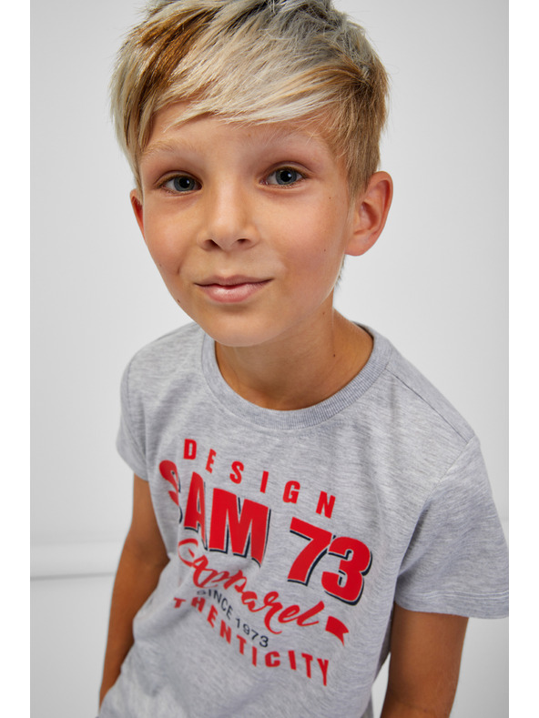 Sam 73 Svetlosiva fantovska črtasta majica SAM 73 Janson