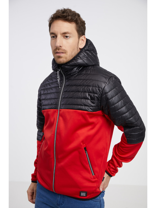 Sam 73 Črna in rdeča moška lahka prešita jakna SAM 73 Vader