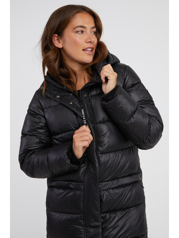 Sam 73 Črn ženski zimski prešiti plašč SAM 73