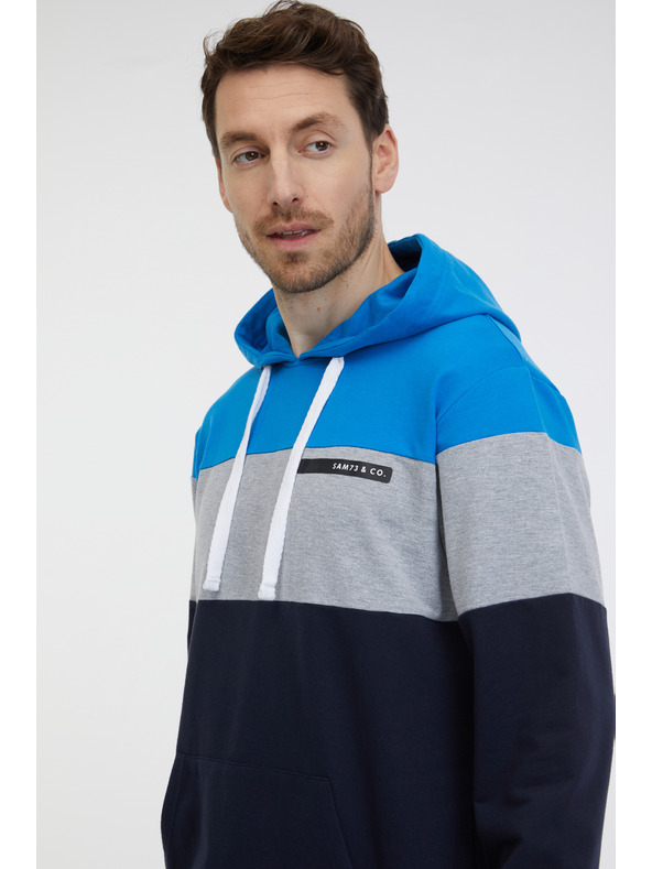 Sam 73 Modro-črna moška jopa s kapuco SAM 73 Gerado