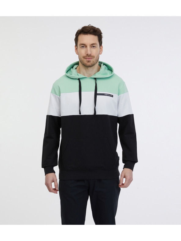 Sam 73 Zeleno-črna moška jopa s kapuco SAM 73 Gerado