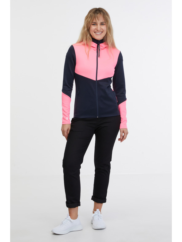 Sam 73 Črno-rožnata ženska jopa s kapuco na zadrgo SAM 73 Blanca