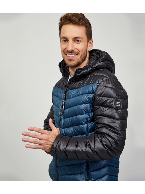 Sam 73 Črno-modra moška prešita jakna SAM 73 Ulrik