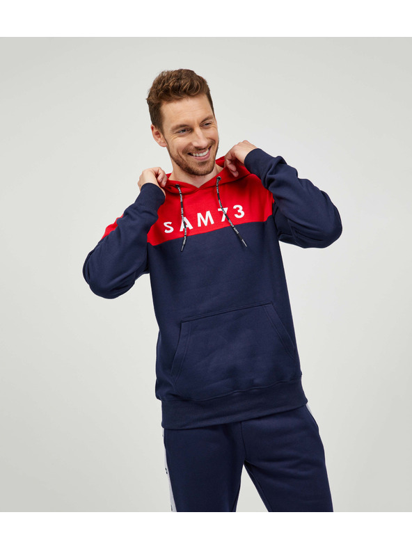 Sam 73 Rdeča in modra moška jopa s kapuco SAM 73 Eldos