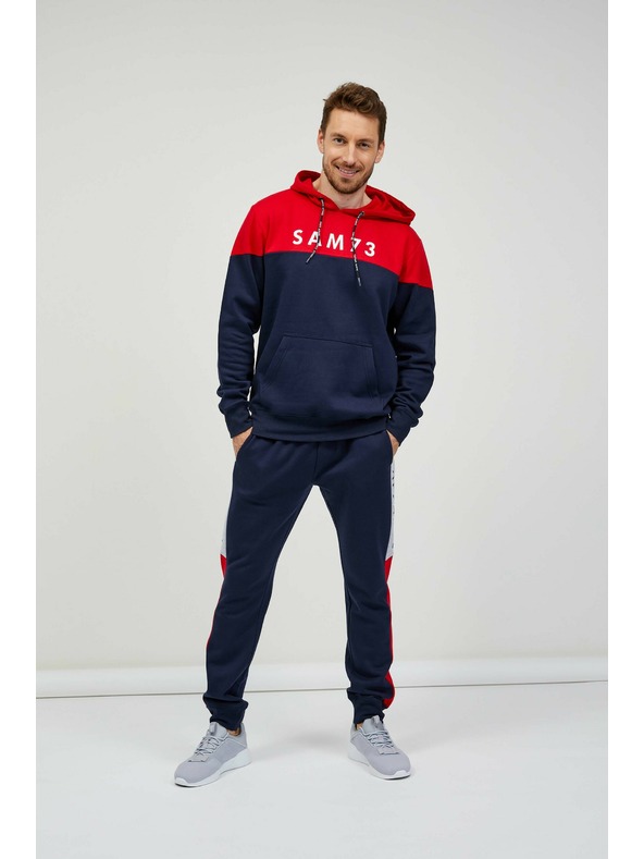 Sam 73 Rdeča in modra moška jopa s kapuco SAM 73 Eldos