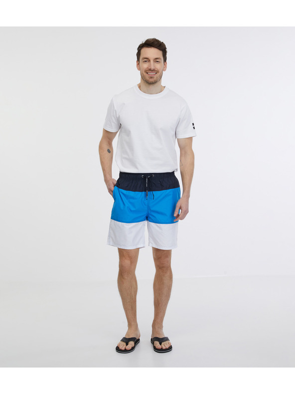 Sam 73 Bele in modre moške črtaste kopalke SAM 73 Dion