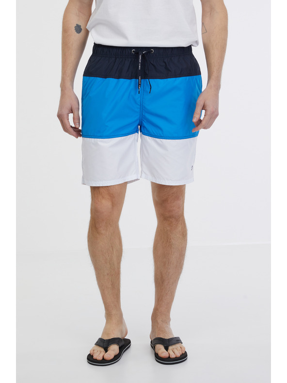 Sam 73 Bele in modre moške črtaste kopalke SAM 73 Dion