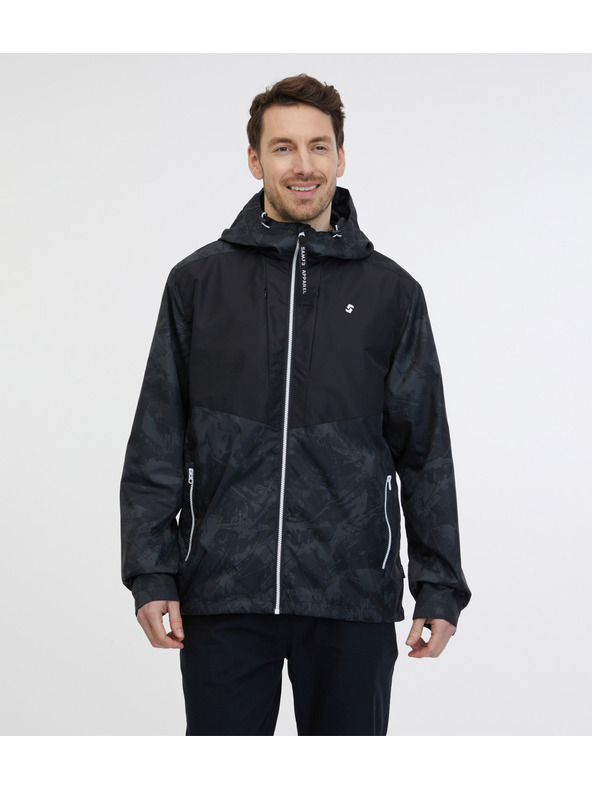 Sam 73 Črna moška lahka vzorčasta jakna SAM 73 Antonio