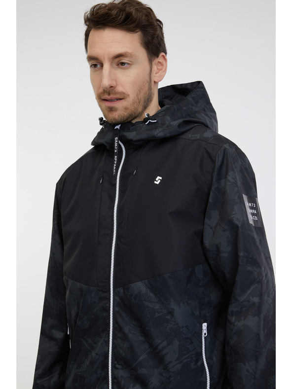 Sam 73 Črna moška lahka vzorčasta jakna SAM 73 Antonio