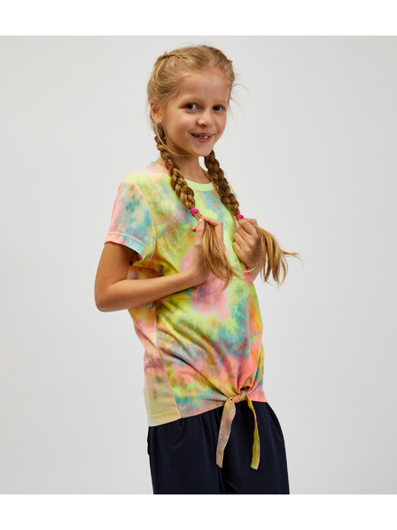 Sam 73 Turkizna in rumena dekliška majica z vzorcem SAM73 Auriga